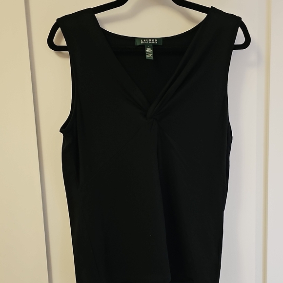 Ralph Lauren Tops - Ralph Lauren Black Wrap Tank Top Size L